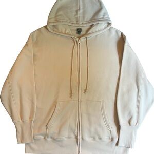 Cream Zip-Up hoodie